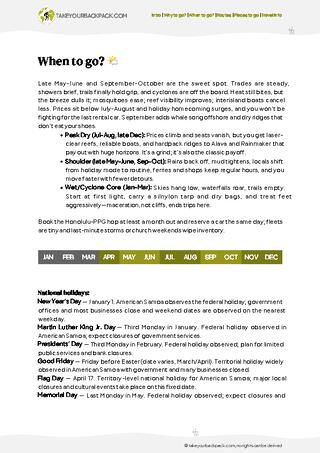 example page 1 from our offline Travel Guide for American Samoa
